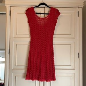 Free People crochet hot pink dress